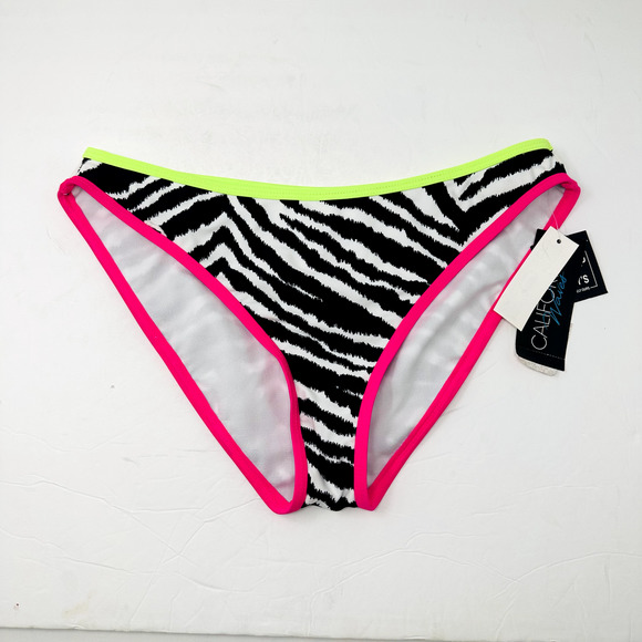 California Waves Womans Large Animal Hipster Bikini Swim Bottom Pink Green NWT - Picture 2 of 9
